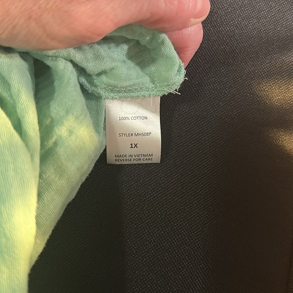 Andree by Unit, Dolman Sleeve Babydoll Too in Mint Green, Sz 1X - Picture 6 of 6